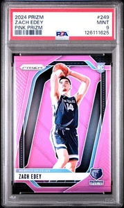 Zach Edey 2024-25 Panini Pink Prizm (RC) /249 Baloncesto #249 Grizzlies ¡PSA 9! - Imagen 1 de 2