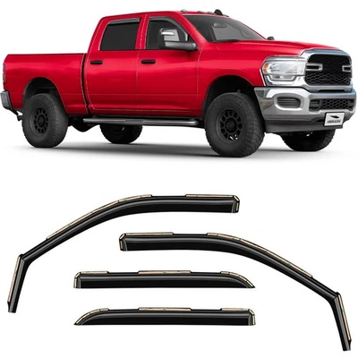 Protetores de chuva solar vento para 2011-2025 Dodge Ram 2500/3500 Crew Cab - Imagem 1 de 4