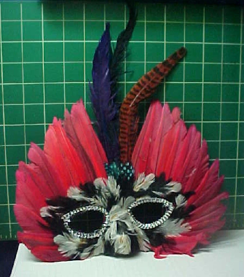 Happy New Year Sequin and Hot Pink Feathered Masquerade Eye Mask - Image 1 of 1