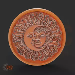 STL File For CNC Router 3D Printer Laser Boho Moon Wall Art Relief Plaque Panel - Picture 1 of 1