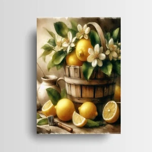 11x14 Lemons Canvas Print Kitchen Wall Art - Picture 1 of 8
