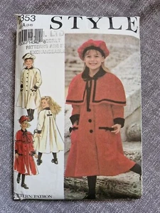 Girls Coat Sewing Pattern Style 2353 Age 3 To 8 - Picture 1 of 9
