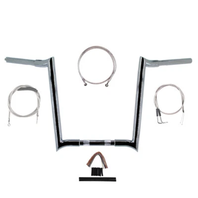 1 1/4" Chrome 16" Hooker Ape Handlebar Kit 1990-1995 Harley-Davidson Dyna - Imagem 1 de 3