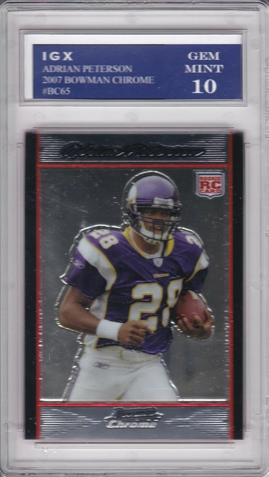 ADRIAN PETERSON ROOKIE CARD 2007 Bowman Chrome $$ RC Viking Football GEM MINT 10 - Image 1 of 1
