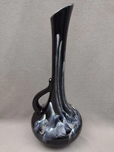ROYAL HAEGER 408 BLACK DRIP GLAZE PITCHER EWER VASE 18" TALL VINTAGE MCM - Picture 1 of 13