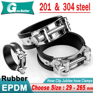 Hose Clip Jubilee hose Clamps Fuel Line Diesel Petrol Pipe Rubber Sleeve EPDM - Picture 1 of 38