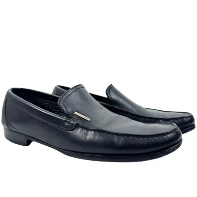 Ermenegildo Zegna Mens Plain Toe Leather Goodyear Loafers Black Italy Size 10D - Image 1 of 4