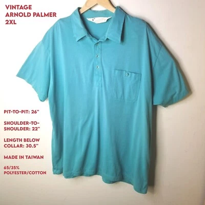 Camisa polo de golf vintage Arnold Palmer para hombre 2XL azul mezcla de algodón manga corta Foto 1 de 4