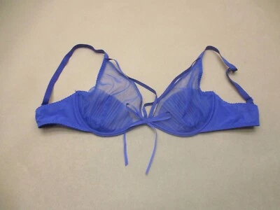 Sujetador Demi 34D Passionata para mujer de malla azul sin forro con aros cierre trasero 8i Foto 1 de 4
