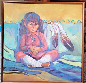 DOROTHY STRAIT, Cherokee Artist, Mamie  "The Daughter of the Chief" Signed 1986 - Picture 1 of 14