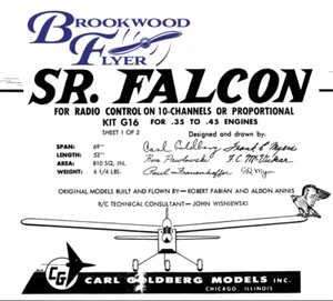 SR. FALCON 69” Goldberg PLAN + Building Instructions to Build Model Airplane - Picture 1 of 8