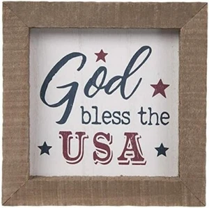 God Bless The EE. UU. Decoración de Pared de Madera Decoración del Hogar 4 de Julio Regalo - Imagen 1 de 3