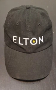 Elton John Black Hat Cap Star W/ Signature Stitched On Back Authentic Strap Back - Picture 1 of 6
