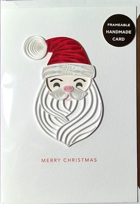 Hallmark Signature Santa Claus Quilling Card Handmade Merry Christmas -NEW - Image 1 of 3