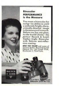 1947 Bausch & Lomb: Zephyr Light Binocular Vintage Print Ad - Picture 1 of 1