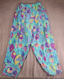 Pantalones grandes de colección Ken Done para mujer arte para usar estampado de mar concha pez longitud 41" - Imagen 1 de 6