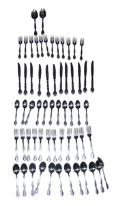 Oneida Satin Cantata Community Stainless Flatware 63 Piece Set & Serving Spoons - Picture 1 of 10