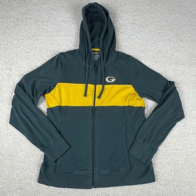 Green Bay Packers NFL Equipo Ropa Cremallera Completa Sudadera con Capucha Mujer’s Mediana Suéter Chaqueta Foto 1 de 4