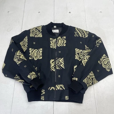 Chaqueta De Colección The Icing Negra Chifón Verde Estampada Manga Larga Cremallera Mujer L Foto 1 de 4