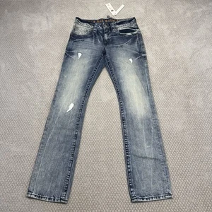 Pantalones de mezclilla para hombre Rock Revival Evan Alt rectos talla 30x34 desgastados bolsillos con solapa nuevos con etiquetas - Imagen 1 de 7