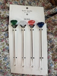 Kate Spade x Target Multi Color Gem Set Of 4 Stir Sticks NWT - Picture 1 of 5