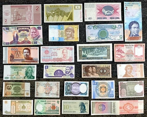 25 Different Banknotes from 25 Countries UNC - Collectible World Currency Lot - Picture 1 of 8