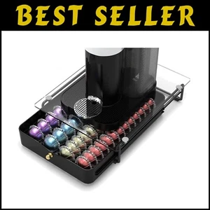 Stylish Nespresso Pod Storage with Quiet Moving Rail - Holds 52 Small Capsules - Picture 1 of 8