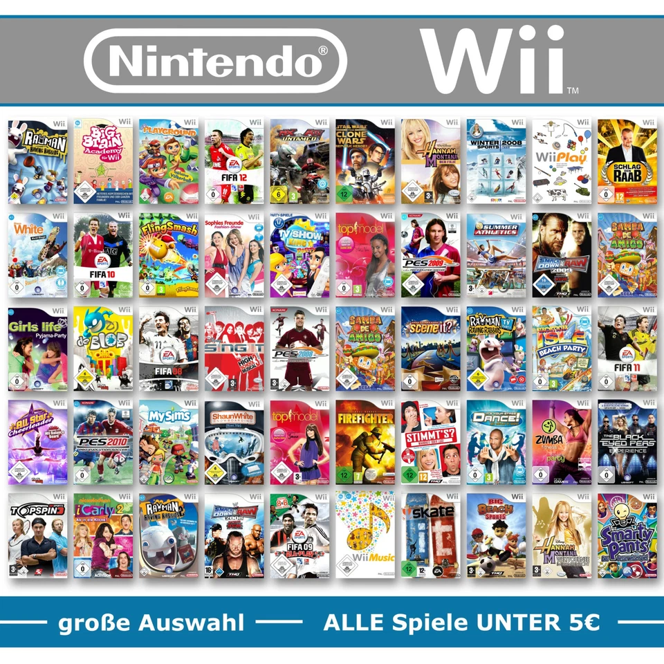 Nintendo Wii Spiele-Wahl 🚨 ALLE Spiele UNTER 5€ pro Game ⬇️5️⃣💰✅ - Bild 1 von 1