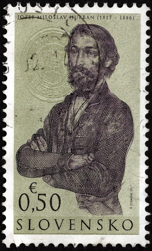 Slovakia - 2017 - .50e Miloslav Hurban Commemorative Issue Light Cancel F-VF - Image 1 of 1