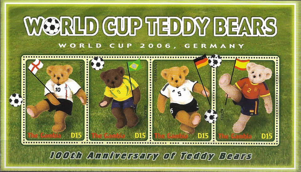 GAMBIA - 2003 MNH "World Cup TEDDY BEARS" Souvenir Sheet !!! - Image 1 of 1