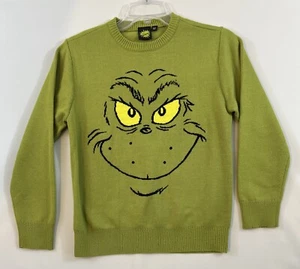 Grinch Sweater Youth Unisex Large 10/12 Green Dr. Seuss Ugly Grinch Face NWOT - Picture 1 of 11