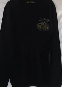 Tattoo Ed Hardy Black Pullover Sweater Size XL (EH2) - Picture 1 of 2