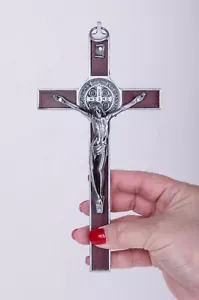 Matte Oberfläche Holz Metall Wand Kreuz Kruzifix heilig religiös geschnitzt christbraun - Bild 1 von 8