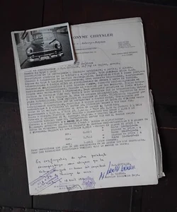 CARTE PARTECIPAZIONE MILLE MIGLIA 1952 CHRYSLER SARATOGA + 5 FOTO ORIGINALI - Imagen 1 de 11