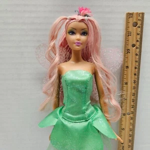 Barbie FAIRYTOPIA DAHLIA Doll - Green Fairy Pink Hair Wings G5905 - Vintage 2004 - Picture 1 of 7