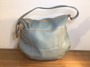PRADA Blue Vitello Daino One Shoulder Tote Bag Large Hobo - Picture 1 of 16