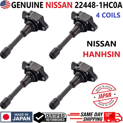 GENUINE x4 Ignition Coils For 2012-2019 Nissan Versa & Versa Note, 22448-1HC0A - Image 1 of 4