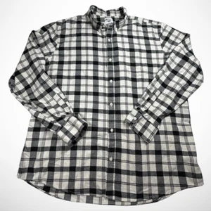 Old Navy Flanellhemd Herren XXXL Tall schwarz weiß Tartan kariert Langarm Tasche - Bild 1 von 11
