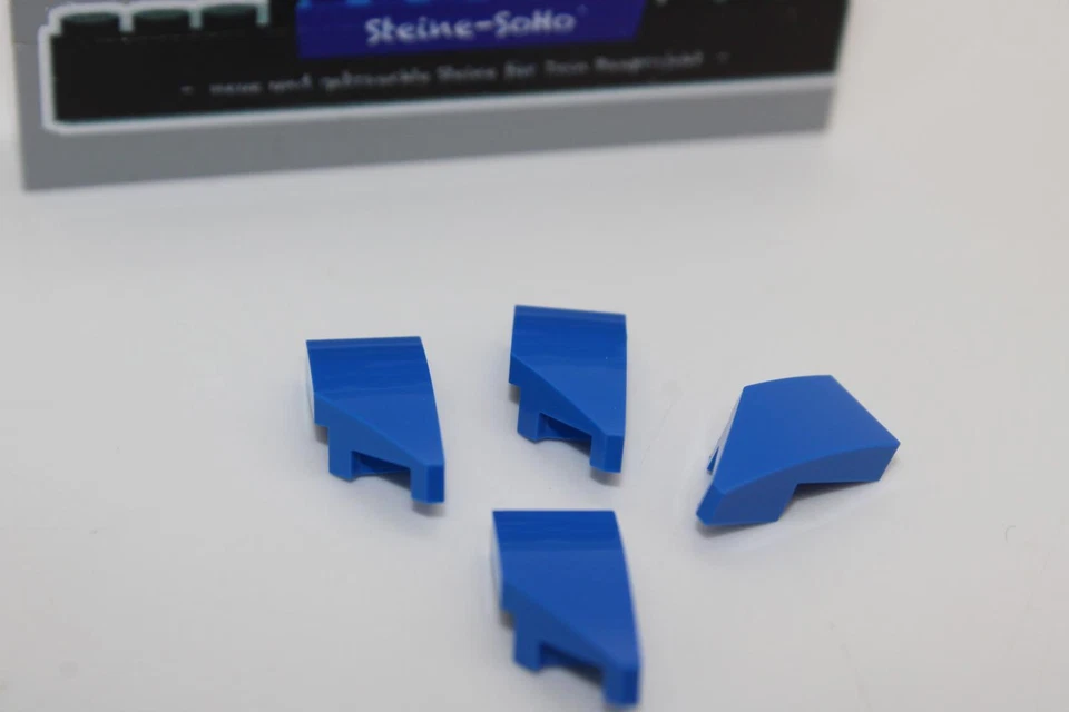 Lego (c) 4x Dachstein gebogen Flügel rechts - 1x2 blau - 29119 - tile - Bild 1 von 1