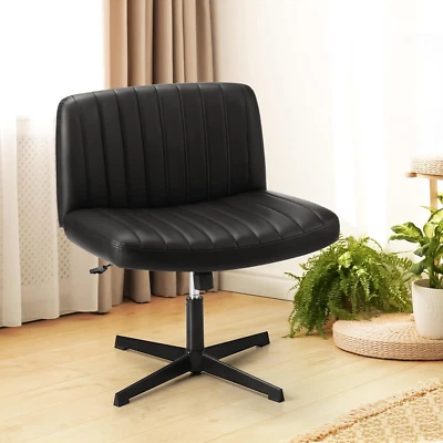 Cross Legged Chair with Wider Back and Padded Adjustable Height Swivel Home Offi - image 1 of 4