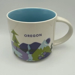 Starbucks Oregon You Are Here Series 2015 14oz Coffee Mug Mountains Outdoors EUC - Picture 1 of 9