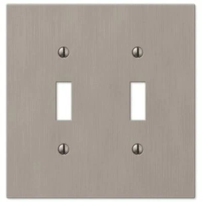 Hampton Bay Barnard 2 Toggle Wall Plate - Brushed Nickel Cast - Image 1 of 4