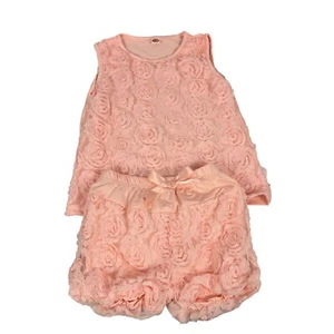 Conjunto de top y pantalones cortos sin mangas con patrón de rosas para niñas talla 6 rosa - Imagen 1 de 8