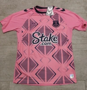 Hummel FC Everton Herren Auswärts Away Trikot Rosa Blau Größe M L XL Neu