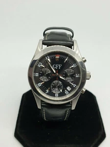 Reloj cronógrafo cromado gff para hombre, esfera negra con ventana de visualización de fecha.#bm - Imagen 1 de 8