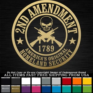 2nd Amendment Round Badge Skull 1789 NRA truck car Decal Sticker - Bild 1 von 12