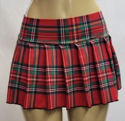 Falda MICRO MINI Spandex Plisada a Cuadros (Spandex Rojo) Foto 1 de 4