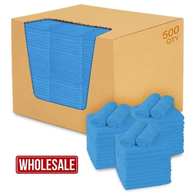 Bulk 16"x16" All Purpose Microfiber Towel Wholesale Case Quantity 500 Count lot - Image 1 of 4