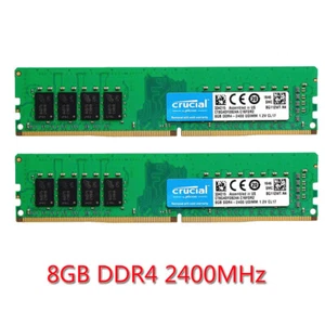 16GB Kit (2x 8GB) 4GB DDR4 2400MHz 1.2V 288Pin PC RAM Desktop Memory For Crucial - Picture 1 of 11