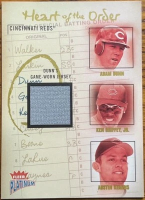 Pantalones usados Fleer Platinum Heart of the Order 2003 juego Adam Dunn #AD #’d 400/400 Foto 1 de 2